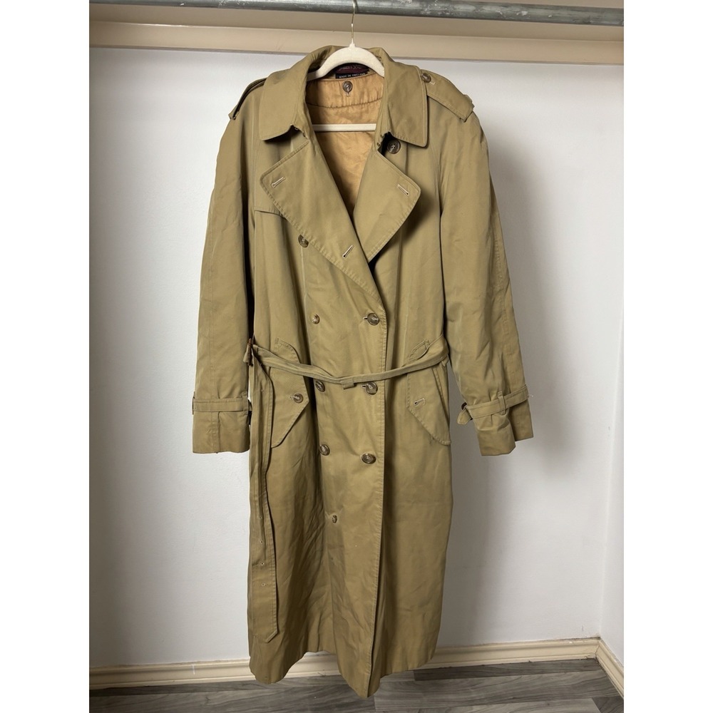 Combes & mcleod vintage Beige Double-Breasted Belted Trench Coat Men’s 42 Long